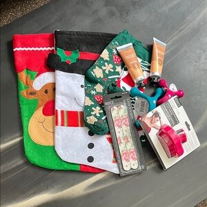 Festive Christmas Stockings 10 items Set